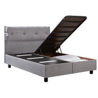 Κρεβάτι με Κεφαλάρι και Αποθηκευτικό Χώρο Hauz Pandora 120X200 Keten 44 Stone